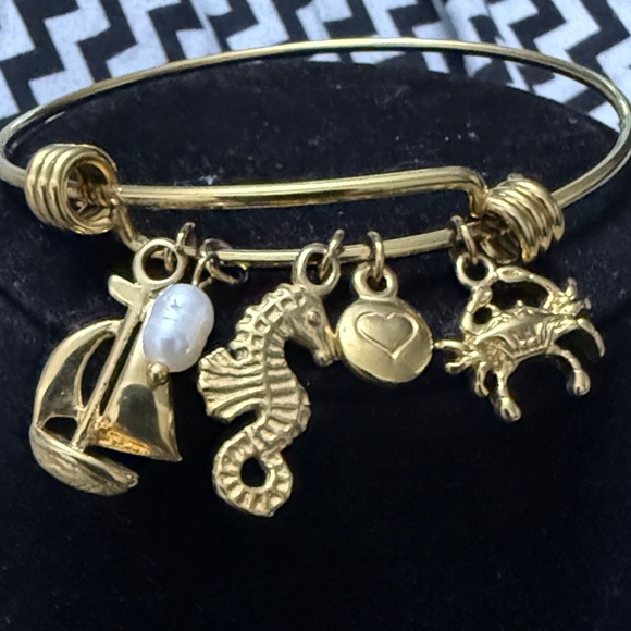 Gold Charm Bracelet with Nautical Charms - Picture 2 of 5